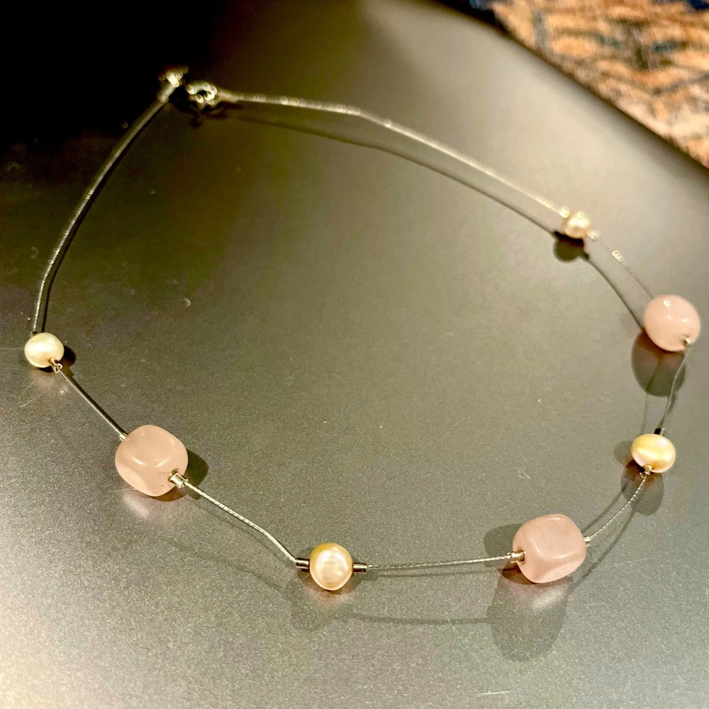 Silpada Designs Rose Quartz SS Necklace